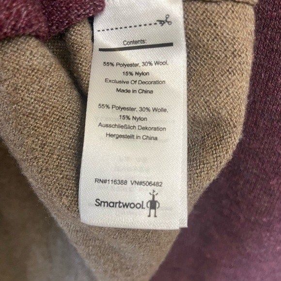 Smartwool Shadow Pine Colorblock Sweater Argyle Purple Heather Sz Large - Picture 5 of 9